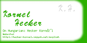 kornel hecker business card